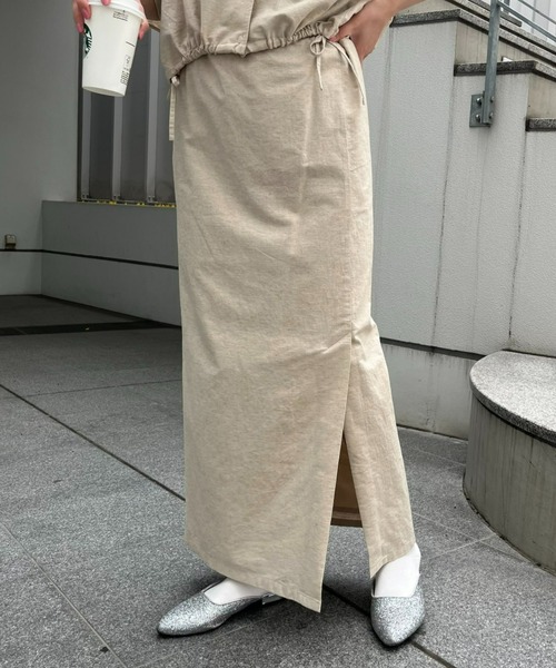 WILLOW（ウィロー）の「【willow】2WAYリネンスカート（スカート・レディース・ベージュ/ブラック・ONE SIZE）」の18枚目の写真