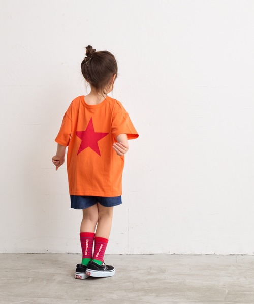 LSP WOW（エルエスピーワオ）の「【LSP WOW!】両面マイニチプリントTee（80～130cm）（Tシャツ/カットソー・キッズ・グリーン系その他/オレンジ/ラベンダー/ライトグリーン/ネイビー/エメラルド/ブラック/オレンジ系その他/グレー/オフホワイト・80/130/120/110/100/90）」の14枚目の写真