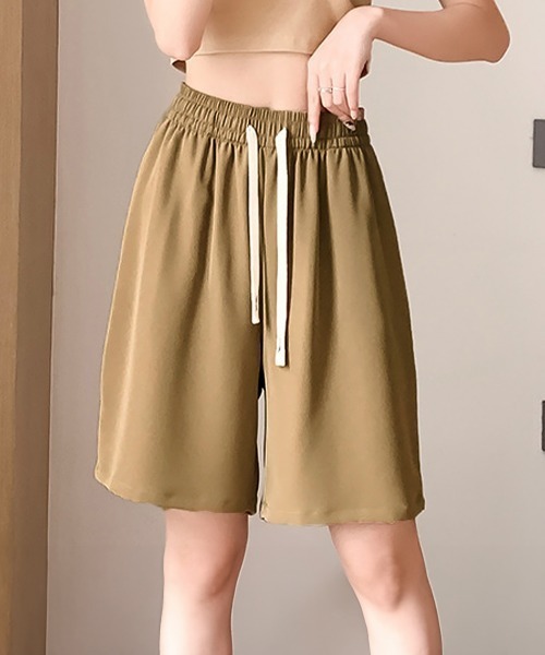 Miniministore(ミニミニストア)の「ワイドパンツ カラー短パン 韓国 9色(スウェットパンツ・レディース・ラベンダー/ミント/ブラウン/ピンク/ブラック/ライトブルー/ライトイエロー/フューシャピンク/オレンジ・L/M)」の3枚目の写真