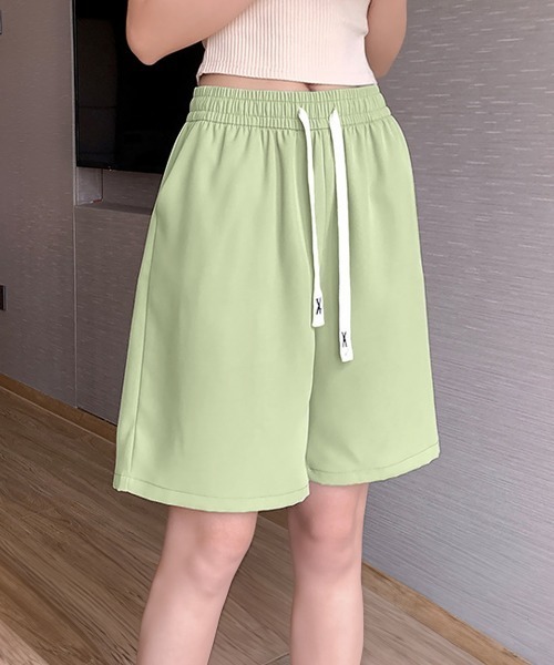 Miniministore(ミニミニストア)の「ワイドパンツ カラー短パン 韓国 9色(スウェットパンツ・レディース・ラベンダー/ミント/ブラウン/ピンク/ブラック/ライトブルー/ライトイエロー/フューシャピンク/オレンジ・L/M)」の4枚目の写真