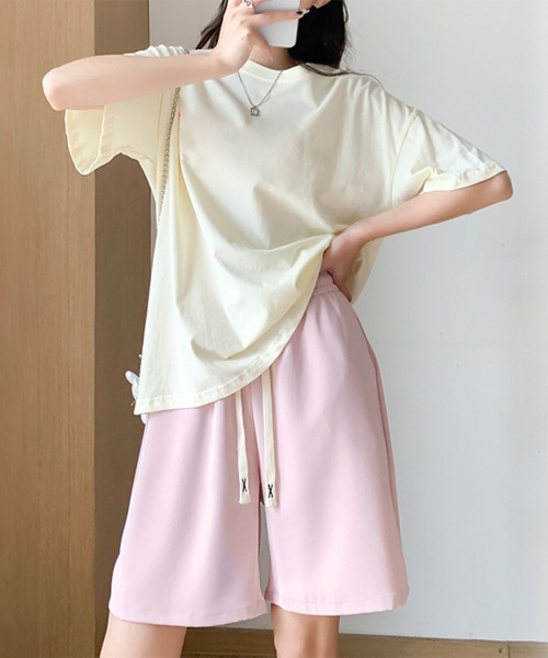Miniministore(ミニミニストア)の「ワイドパンツ カラー短パン 韓国 9色(スウェットパンツ・レディース・ラベンダー/ミント/ブラウン/ピンク/ブラック/ライトブルー/ライトイエロー/フューシャピンク/オレンジ・L/M)」の10枚目の写真