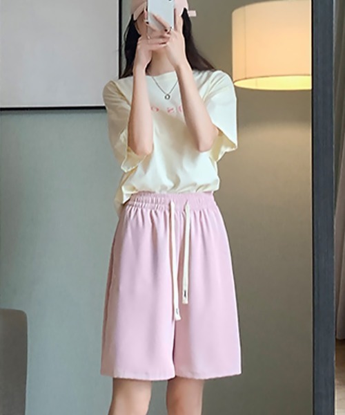 Miniministore(ミニミニストア)の「ワイドパンツ カラー短パン 韓国 9色(スウェットパンツ・レディース・ラベンダー/ミント/ブラウン/ピンク/ブラック/ライトブルー/ライトイエロー/フューシャピンク/オレンジ・L/M)」の11枚目の写真