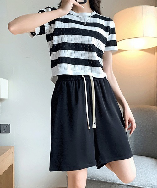 Miniministore(ミニミニストア)の「ワイドパンツ カラー短パン 韓国 9色(スウェットパンツ・レディース・ラベンダー/ミント/ブラウン/ピンク/ブラック/ライトブルー/ライトイエロー/フューシャピンク/オレンジ・L/M)」の17枚目の写真