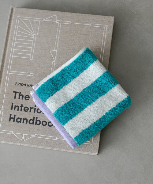 BIRTHDAY BAR(バースデイバー)の「ストライプジャガードタオルハンカチ(ハンカチ/ハンドタオル・レディース・オレンジ/グリーン・0)」の2枚目の写真