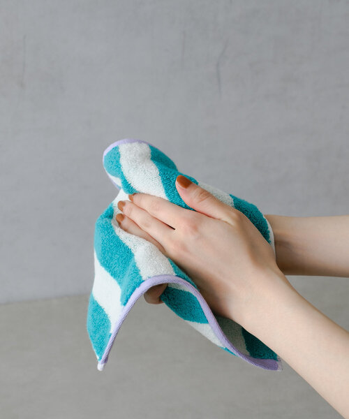 BIRTHDAY BAR(バースデイバー)の「ストライプジャガードタオルハンカチ(ハンカチ/ハンドタオル・レディース・オレンジ/グリーン・0)」の3枚目の写真