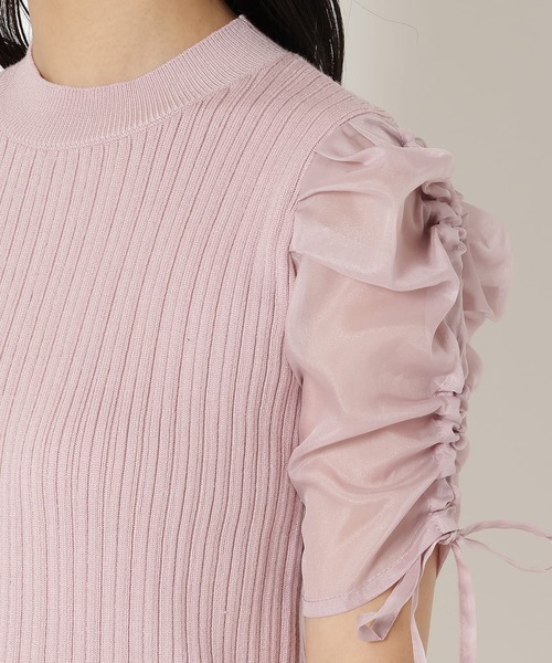 REDYAZEL（レディアゼル）の「半袖シアースリーブニット（ニット/セーター・レディース・オフホワイト/グレー/ピンク/ブラック・FREE）」の20枚目の写真