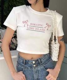 LAC-VERT（ラック・ヴェール）の「刺繍ロゴクロップドT / コンパクトT（Tシャツ/カットソー）」