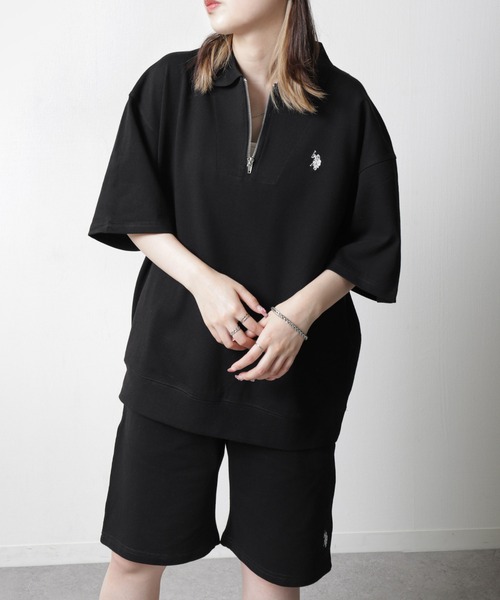 U.S. POLO ASSN.(ユーエスポロアッスン)の「【U.S.POLOASSN.】 ワンポイント ロゴ刺繍 ビッグシルエット ハーフジップ ハーフスリーブ ポロシャツ(ポロシャツ・メンズ・グレー/ブラック系/ネイビー/ブラック/オフホワイト・MEDIUM/X-LARGE/LARGE)」の21枚目の写真