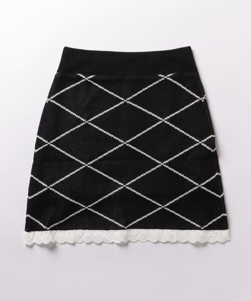 Ank Rouge（アンクルージュ）の「ジャガードニットスカート（スカート・レディース・ブラック/ホワイト/ピンク・M）」の12枚目の写真