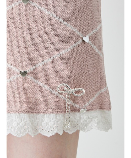 Ank Rouge（アンクルージュ）の「ジャガードニットスカート（スカート・レディース・ブラック/ホワイト/ピンク・M）」の5枚目の写真