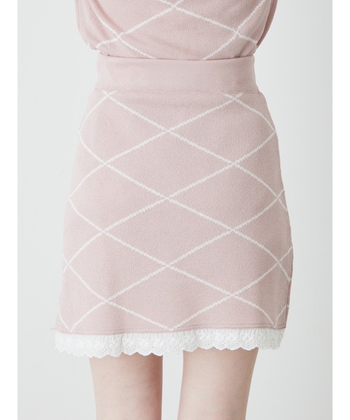 Ank Rouge（アンクルージュ）の「ジャガードニットスカート（スカート・レディース・ブラック/ホワイト/ピンク・M）」の7枚目の写真