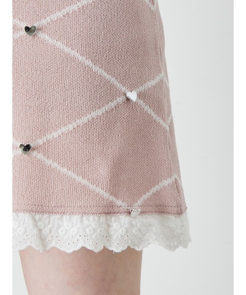 Ank Rouge（アンクルージュ）の「ジャガードニットスカート（スカート・レディース・ブラック/ホワイト/ピンク・M）」の9枚目の写真