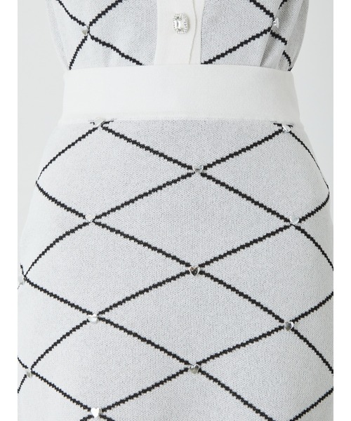 Ank Rouge（アンクルージュ）の「ジャガードニットスカート（スカート・レディース・ブラック/ホワイト/ピンク・M）」の10枚目の写真