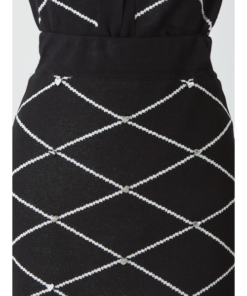 Ank Rouge（アンクルージュ）の「ジャガードニットスカート（スカート・レディース・ブラック/ホワイト/ピンク・M）」の11枚目の写真