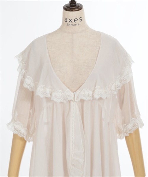 axes femme（アクシーズファム）の「レース×チュール楊柳ガウン