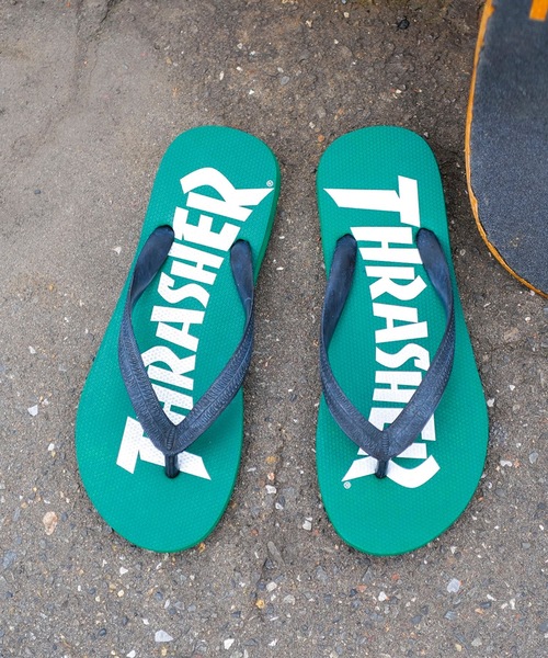 THRASHER（スラッシャー）の「CYAARVO BEACH SANDAL/スラッシャーブランドロゴプリント軽量ピーチサンダル/ビーサン（サンダル・メンズ・ダークグリーン/ブラック・X-LARGE/LARGE/MEDIUM）」の8枚目の写真