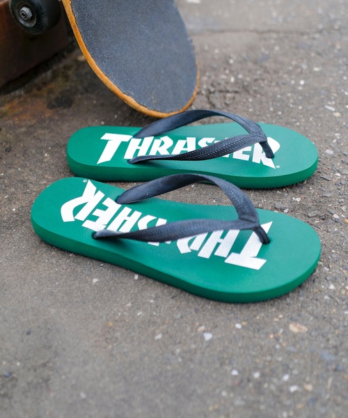 THRASHER（スラッシャー）の「CYAARVO BEACH SANDAL/スラッシャーブランドロゴプリント軽量ピーチサンダル/ビーサン（サンダル・メンズ・ダークグリーン/ブラック・X-LARGE/LARGE/MEDIUM）」の9枚目の写真