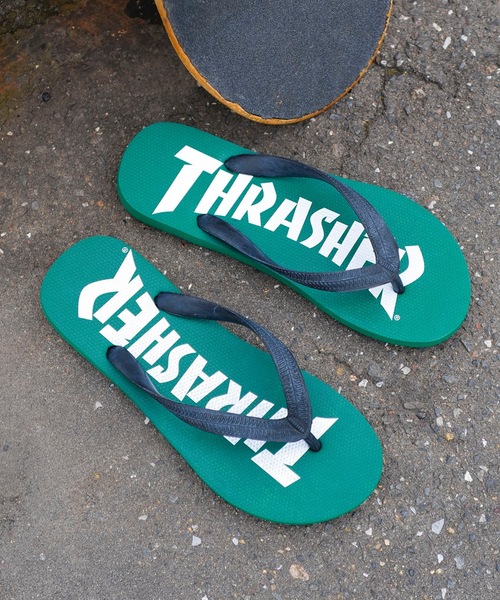 THRASHER（スラッシャー）の「CYAARVO BEACH SANDAL/スラッシャーブランドロゴプリント軽量ピーチサンダル/ビーサン（サンダル・メンズ・ダークグリーン/ブラック・X-LARGE/LARGE/MEDIUM）」の10枚目の写真