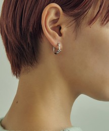ノット × キュービックジルコニア 2ペア ピアス