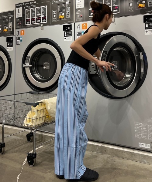 Sorriso（ソリッソ）の「ストライプ イージー パンツ（スラックス・レディース・ライトグレー/ブルー・FREE）」の9枚目の写真