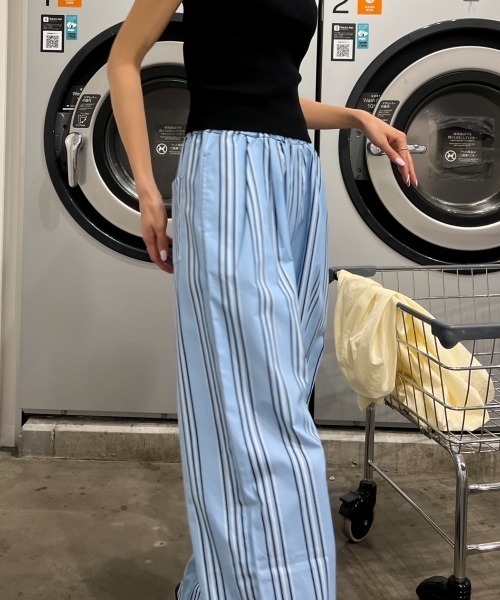 Sorriso（ソリッソ）の「ストライプ イージー パンツ（スラックス・レディース・ライトグレー/ブルー・FREE）」の11枚目の写真
