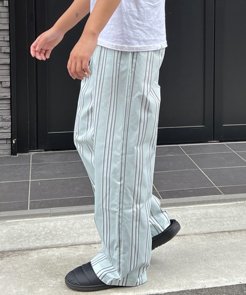 Sorriso（ソリッソ）の「ストライプ イージー パンツ（スラックス・レディース・ライトグレー/ブルー・FREE）」の8枚目の写真
