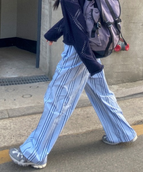 Sorriso（ソリッソ）の「ストライプ イージー パンツ（スラックス・レディース・ライトグレー/ブルー・FREE）」の19枚目の写真