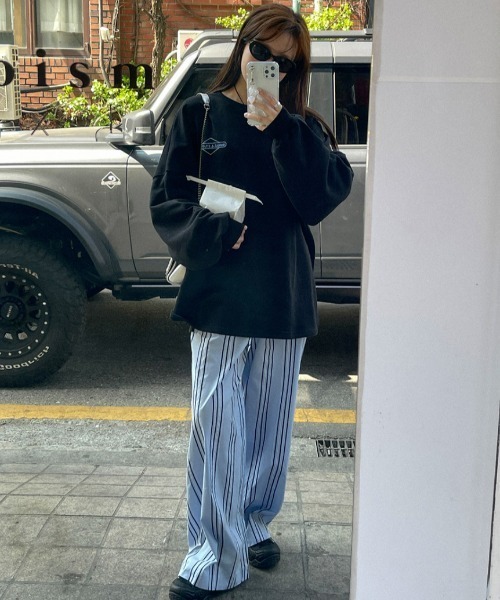 Sorriso（ソリッソ）の「ストライプ イージー パンツ（スラックス・レディース・ライトグレー/ブルー・FREE）」の18枚目の写真