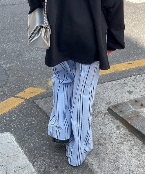 Sorriso（ソリッソ）の「ストライプ イージー パンツ（スラックス・レディース・ライトグレー/ブルー・FREE）」の17枚目の写真