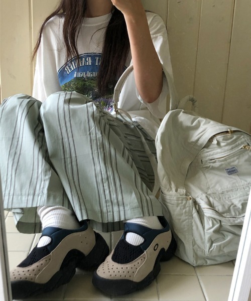 Sorriso（ソリッソ）の「ストライプ イージー パンツ（スラックス・レディース・ライトグレー/ブルー・FREE）」の13枚目の写真