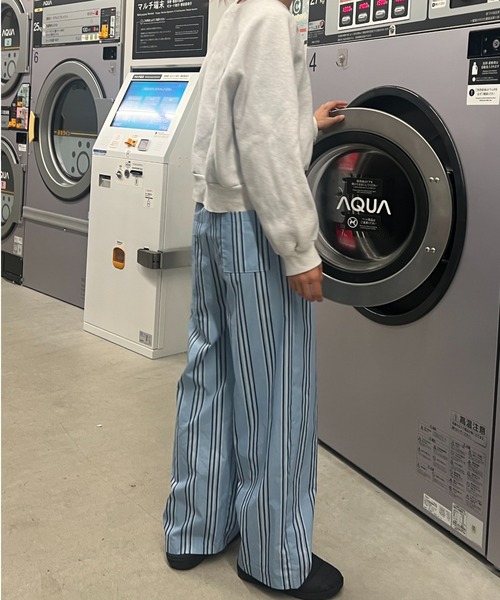 Sorriso（ソリッソ）の「ストライプ イージー パンツ（スラックス・レディース・ライトグレー/ブルー・FREE）」の21枚目の写真