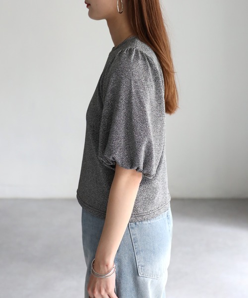 Riberry（リベリー）の「ラメパフスリーブトップス（Tシャツ/カットソー・レディース・オレンジ/パープル/シルバー/ブラック・FREE）」の12枚目の写真