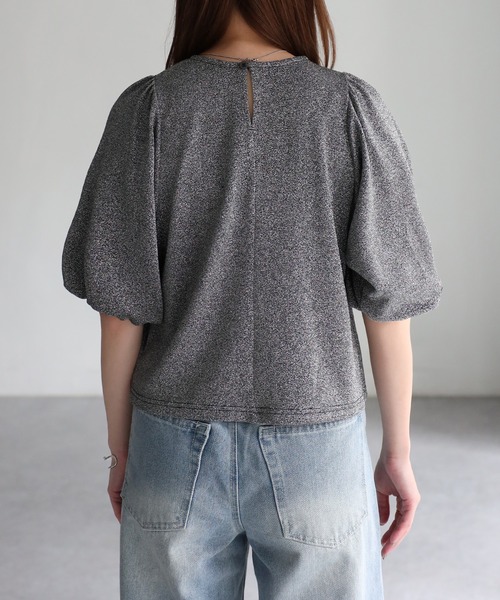 Riberry（リベリー）の「ラメパフスリーブトップス（Tシャツ/カットソー・レディース・オレンジ/パープル/シルバー/ブラック・FREE）」の13枚目の写真