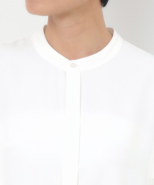 OPAQUE.CLIP（オペークドットクリップ）の「◆ダブルフリルスリーブブラウス【洗濯機洗い可/イージーケア】（シャツ/ブラウス・レディース・ライトベージュ/ネイビー/ホワイト・36/38/40/42）」の9枚目の写真