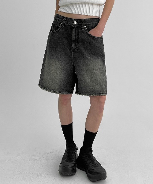 BLACKUP（ブラックアップ）の「[MADE] ヘイロデニムショートパンツ（デニムパンツ・レディース・ブルー/ブラック・SMALL/MEDIUM/LARGE）」の7枚目の写真