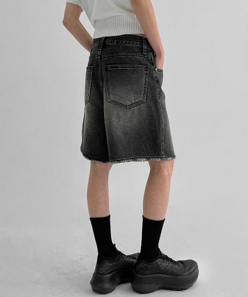 BLACKUP（ブラックアップ）の「[MADE] ヘイロデニムショートパンツ（デニムパンツ・レディース・ブルー/ブラック・SMALL/MEDIUM/LARGE）」の9枚目の写真
