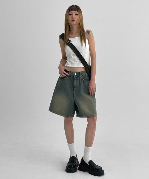 BLACKUP（ブラックアップ）の「[MADE] ヘイロデニムショートパンツ（デニムパンツ・レディース・ブルー/ブラック・SMALL/MEDIUM/LARGE）」の12枚目の写真