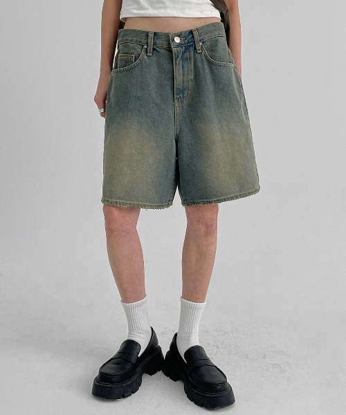 BLACKUP（ブラックアップ）の「[MADE] ヘイロデニムショートパンツ（デニムパンツ・レディース・ブルー/ブラック・SMALL/MEDIUM/LARGE）」の13枚目の写真