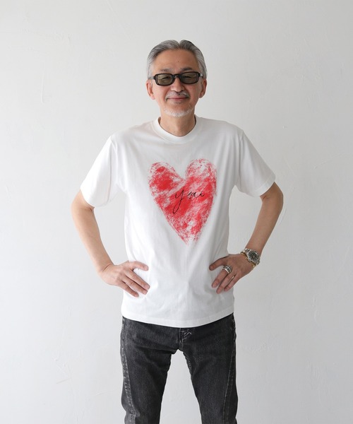 UNIT CHEST(ユニットチェスト)の「【UNIT CHEST】unique unisex T-shirt グランジハートTシャツ(Tシャツ/カットソー・メンズ・ブラック/ホワイト・L/M/S)」の6枚目の写真