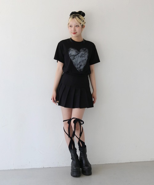 UNIT CHEST(ユニットチェスト)の「【UNIT CHEST】unique unisex T-shirt グランジハートTシャツ(Tシャツ/カットソー・メンズ・ブラック/ホワイト・L/M/S)」の15枚目の写真
