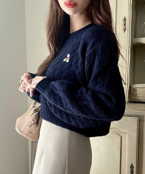 むくむくぷー です★美品★ピマコットン半袖ケーブルニット むくむくぷー です☆美品☆ピマコットン半袖ケーブルニット 半袖