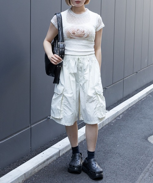 Midnight Move（ミッドナイトムーブ）の「Midnight Move／ローズレースT（Tシャツ/カットソー・レディース・ホワイト・FREE）」の2枚目の写真