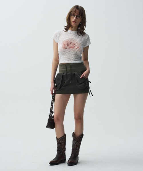 Midnight Move（ミッドナイトムーブ）の「Midnight Move／ローズレースT（Tシャツ/カットソー・レディース・ホワイト・FREE）」の6枚目の写真