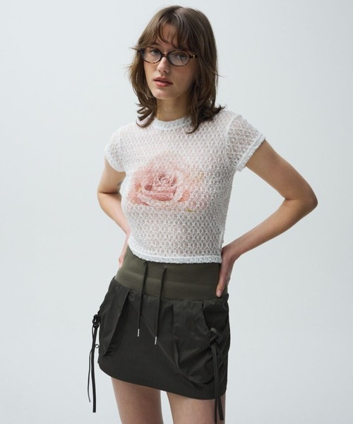 Midnight Move（ミッドナイトムーブ）の「Midnight Move／ローズレースT（Tシャツ/カットソー・レディース・ホワイト・FREE）」の8枚目の写真