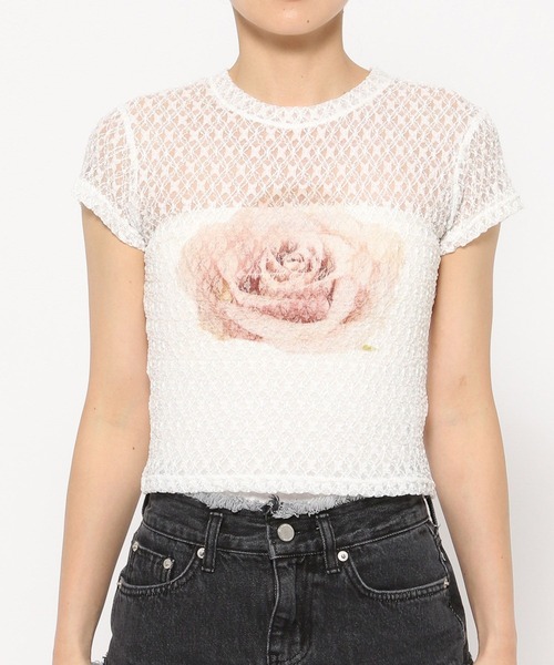 Midnight Move（ミッドナイトムーブ）の「Midnight Move／ローズレースT（Tシャツ/カットソー・レディース・ホワイト・FREE）」の10枚目の写真