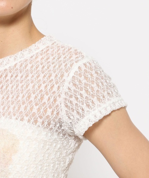 Midnight Move（ミッドナイトムーブ）の「Midnight Move／ローズレースT（Tシャツ/カットソー・レディース・ホワイト・FREE）」の15枚目の写真