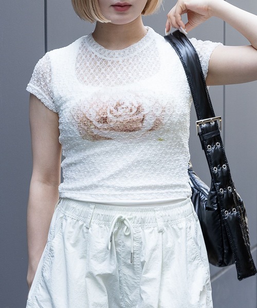 Midnight Move（ミッドナイトムーブ）の「Midnight Move／ローズレースT（Tシャツ/カットソー・レディース・ホワイト・FREE）」の20枚目の写真