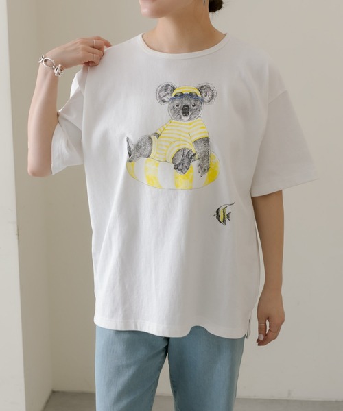 ear PAPILLONNER(イアパピヨネ)の「《綿100%/手洗い可》sampo×ear コアラTシャツ(Tシャツ/カットソー・レディース・ホワイト系その他・FREE)」の14枚目の写真