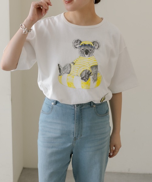 ear PAPILLONNER(イアパピヨネ)の「《綿100%/手洗い可》sampo×ear コアラTシャツ(Tシャツ/カットソー・レディース・ホワイト系その他・FREE)」の15枚目の写真