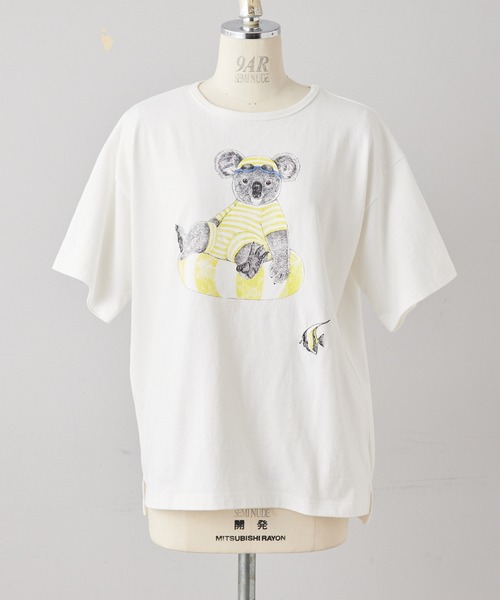 ear PAPILLONNER(イアパピヨネ)の「《綿100%/手洗い可》sampo×ear コアラTシャツ(Tシャツ/カットソー・レディース・ホワイト系その他・FREE)」の2枚目の写真